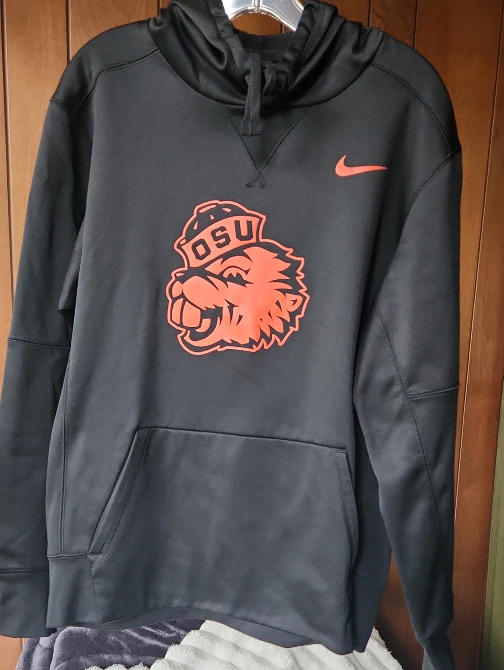 Nike Black Dri-Fit Hoodie with Orange OSU Beavers Logo